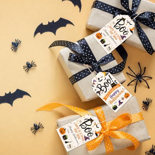 Halloween Boo Gift Tags with String, 50PCS Hanging Tags for Gift Wrapping, Halloween Thank You Labels for Friendsgiving, Party Favors, Bakery Packaging, DIY Crafts - A03 - Image 4