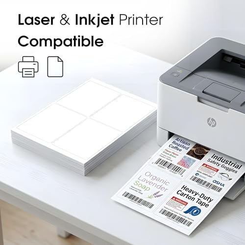 4" X 5" Matte White Printable Shipping Labels (100 Sheets, 400 Stickers) - Image 4