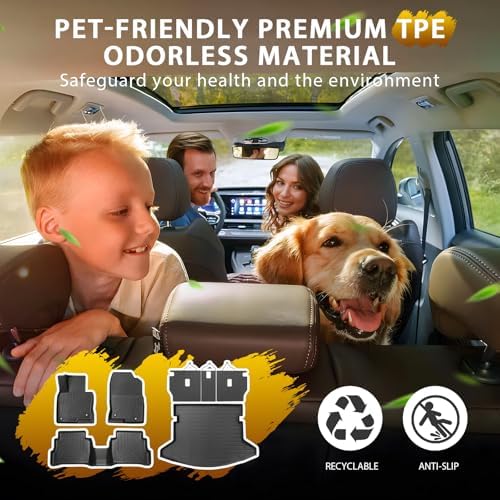 Powerty Floor Mats for Mazda CX-5 2017-2025, All Weather 3D TPE Anti-Slip Trunk Cargo Liner Seat Back Covers Protectors Full Set Car Accessories - Image 2