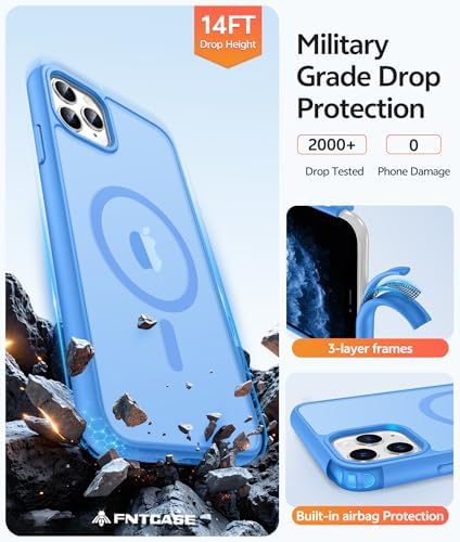FNTCASE for iPhone 11 Pro Case, Fit for Magsafe, Translucent Matte Back - Image 5