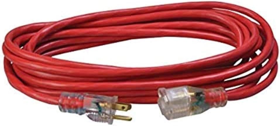 Southwire 25ft SJTW 14/3 Outdoor Ext Cord W/Lighted End (Red) (Pack of 12) by Southwire
