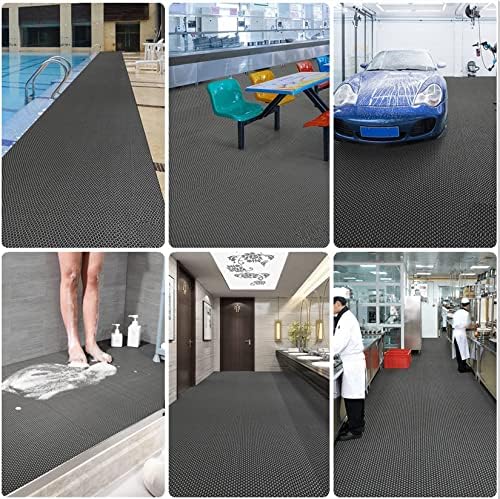 Drainage Non Slip Floor Mats Wet Area Commercial Mesh Rubber Flooring Mat Garage Pools Restaurant Bathroom Patio Outdoor Indoor Drain Splash Rug Mat,Gray/Grey,1.2×1M/4×3.3FT - Image 7