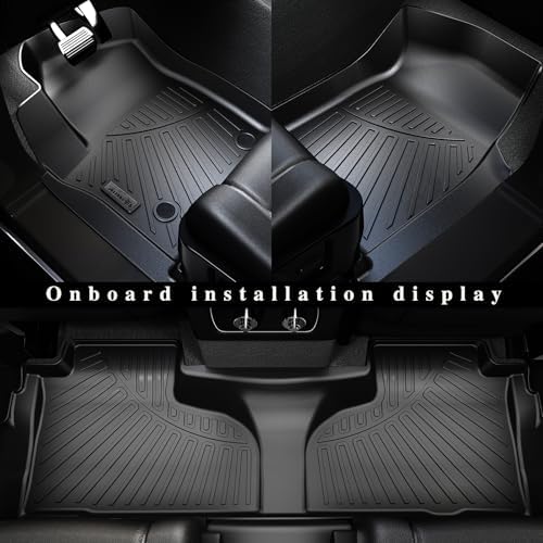 Floor Mats for Ford Expedition MAX 2018-2024 (Only Fit 7 Seats-2 Row Bucket Seat Non Short) & Trunk Mat All Weather Protection Floor Liners & Cargo Liners Velcro Covering The Backrest Accessories - Image 4