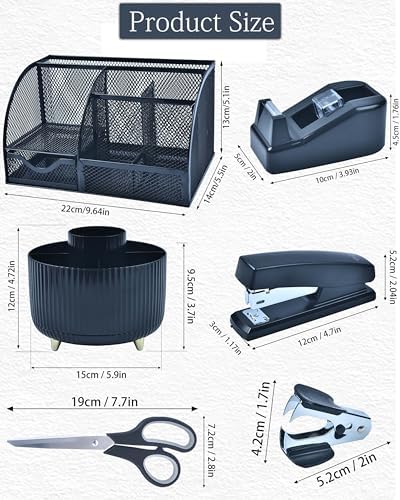 LXEVIHK Black Desk Accessories 21-Piece Office Supplies Gift Set - Image 5