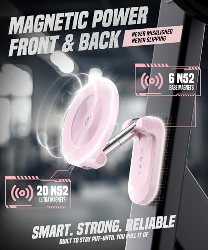 GolbinBox Magnetic Phone Holder for Gym,Adjustable Tripod Mount Ring Pink - Image 2