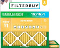 Filterbuy 16x16x1 Air Filter MERV 11 Pet & Allergy Defense (2-Pack) by Filterbuy
