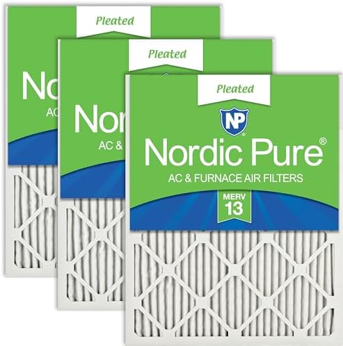 Nordic Pure 18x20x1 Pleated MERV 13 Air Filters 3 Pack by NordicPure