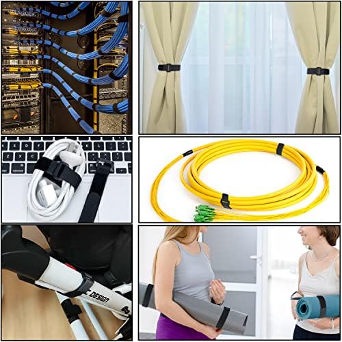 40pcs Reusable Cable Ties - 4 Sizes (6/8/10/12 Inch) - Hook and Loop Cinch Straps for Wire Management - Heavy Duty Cord Organizer & Wire Ties for Electronics, PC, Home & Office - Image 6