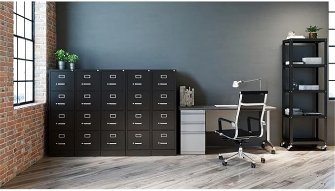 Pemberly Row 2 Drawers 27.75" Vertical Black Metal Filing Cabinet Lockable - Image 2