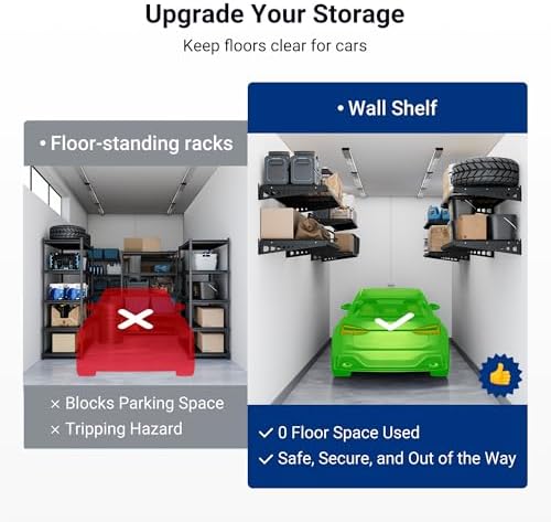 FLEXIMOUNTS 2x4ft Garage Storage, 2 Pack Garage Wall Shelving, Black - Image 5