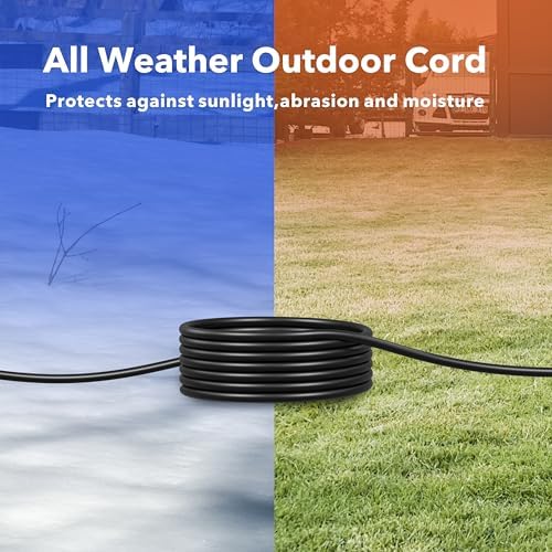 Clear Power 8 ft Extension Cord - 16/3 SJTW, Black Waterproof, Weather Resistant, Flame Retardant, 3-Prong Grounded Plug for Safe and Reliable Use - Ideal for Home, Garage, and Outdoor Projects - Image 4