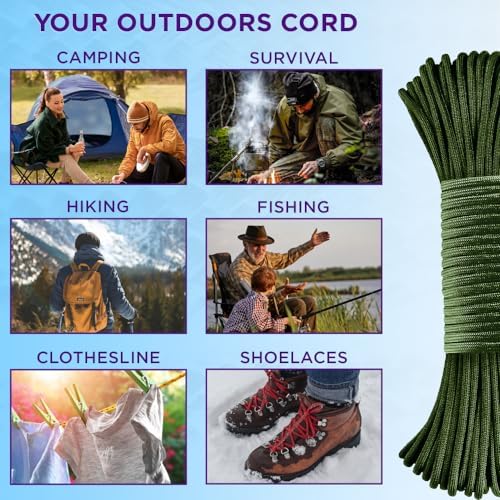 Paracord Rope 550 lb 4mm – Parachute Cord – Utility Camping Rope - Image 4