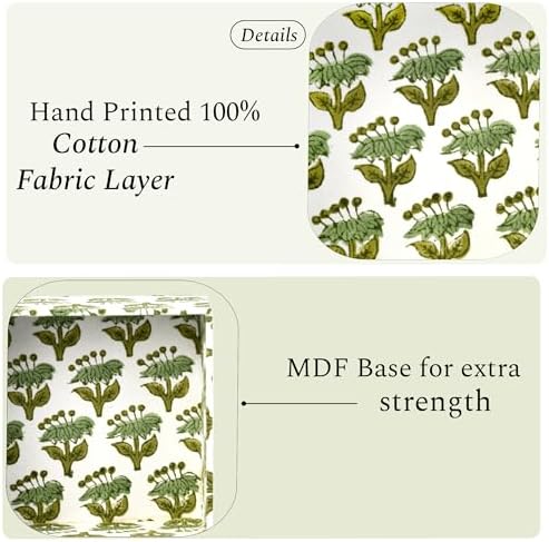 CPC Emerald Green Block Print Desk Organizer Memo Note Pad Holder - Image 2