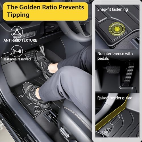 Floor Mat Replacement for 2019-2025 RAV4 ((Include Hybrid) Floor Mats All-Weather TPE Car Floor Mat - Rubber Floor Mat for First and Second Row - Non-Slip Car Mat Accessories - Image 3