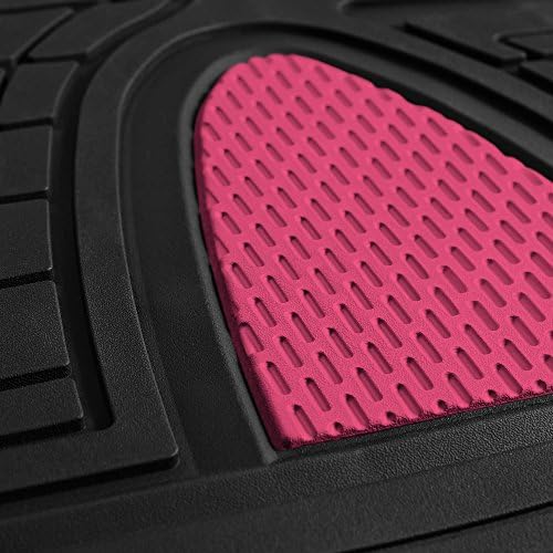FH Group Premium Liners Tall Channel Trimmable All Weather Rubber Full Set Car Floor Mats (Pink) w. Trimmable All-Season Cargo Liner (Black) - Universal Fit for Cars Trucks and SUVs - Image 4