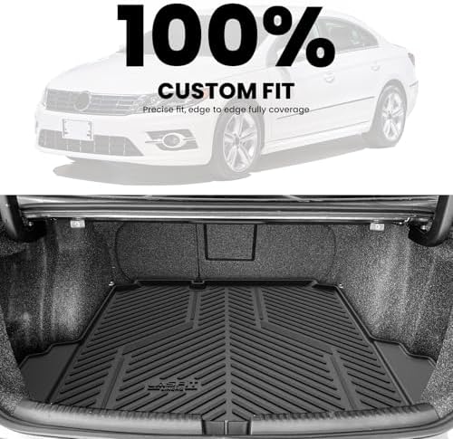 LASFIT Trunk Mat for Volkswagen Jetta 2011-2018, Custom Fit All-Weather TPE Rubber Cargo Mat for VW Jetta Accessories Trunk Liner Cargo Liner, Waterproof, Easy to Clean, Black - Image 2