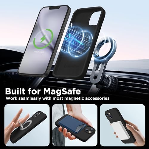 GolbinBox Magnetic for iPhone 13/14 Case, Silicone Cover, Black - Image 4