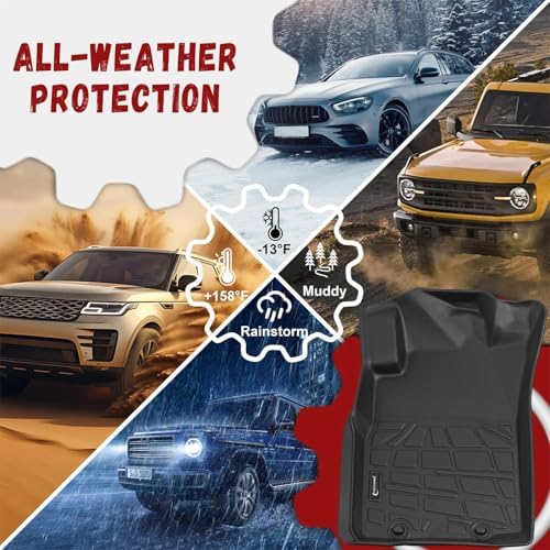 Floor Mats for Toyota Tacoma 2005-2015 Double Cab (Only Fit Automatic), Custom Fit All-Weather TPE Floor Liners, Front & 2nd Row Mat for Tacoma Car Accessories - Image 6