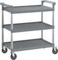 Gray Utility/Bussing Cart with Three Shelves by Krollen+Industrial