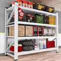 SISESOL Set of 2 48" Wide Heavy Duty Garage Shelving Units,3000LBS 24 Deep Storage Shelves,White Metal Garage Shelves,Large Storage Rack,70 High Steel Shelf,Industrial Shelving for Shop,Warehouse by SISESOL