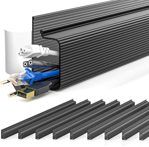 YECAYE 157in Cable Management Cord Organizer, Cable Raceway, Black by Yecaye