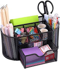 EOOUT Desk Organizer Black Mesh Pencil Holder 8 Compartments 1 Drawer by EOOUT