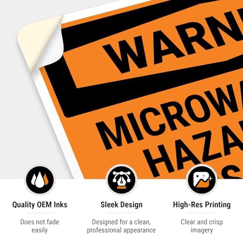 OSHA Warning Microwave Hazard in This Area with Graphic Sign, - Image 4