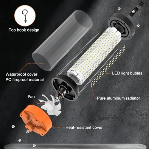 400W LED Temporary Work Light, 56000 LM 5000K Daylight White IPX8 Waterproof Job Site Construction Lighting, High-Brightness Portable Temp Lighting for Outdoor and Industrial Use - Image 3