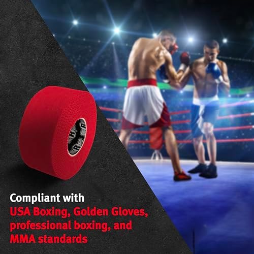 Ringside 1” Athletic Trainers Tape, 3 Rolls, Adhesive Cotton, Red - Image 5