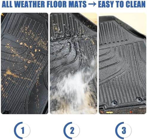 Floor Mats & Cargo Liner Compatible with 2022 2023 2024 2025 Jeep Wagoneer 8-Seat (NOT for 7-Seat/L/S/Grand Cherokee) Floor Liners Trunk Mat All Weather TPE Protection Car Floor Liners Full Set - Image 7
