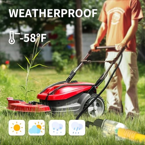 POWGRN 15 Ft 10AWG Outdoor Extension Cord, Yellow - Image 6