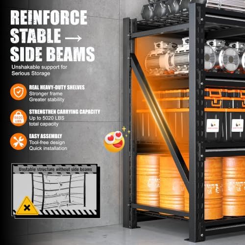 REIBII 5024LBS Garage Shelving for Garage, Shop, Heavy Duty Storage Shelves - Image 5