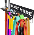 Gym Home Rack 8 Hook Heavy-Duty Wall-mounted Organizer Multi-Purpose Workout Gear Wall Hanger Storage for Resistance Bands Jump Ropes Lifting Belt Fitness Bands Barbells Carabiners Included by Bliocefo
