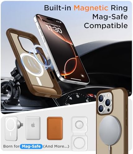 Temdan Magnetic Compatible with iPhone 16 Pro Max Case, [Built-in Invisible Kickstand][Compatible with MagSafe] [Military Grade Shockproof] Slim Translucent Matte Phone Case for iPhone 16 Pro Max 6.9" - Image 4