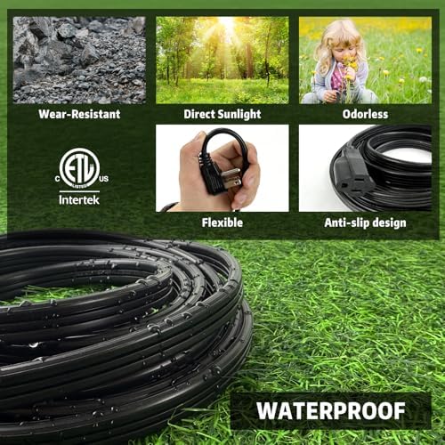 12 Ft Heavy Duty Appliance Extension Cord - 14 Gauge 3 Prong SPT-3 Cable Wire, Ideal for Air Conditioners, Refrigerators, and Major Appliances - Indoor Use, Black - Image 6
