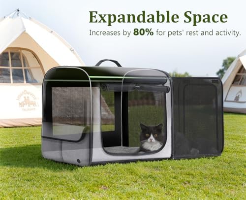 Dog Car Carrier Light Weight,Expandable,Foldable Dog Carrier, Gray - Image 3