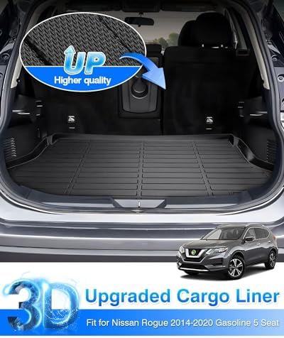Cartist Cargo Liner Custom Fit for Nissan Rogue SV S SL 2014-2020 All Weather Trunk Mat Black for Nissan Rogue Accessories (Not Fit 7-Seat/Rogue Select/Rogue Sport/Hybrid Models) - Image 2