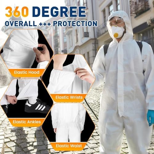 CAREGY 2 Pack/25 Pack Hazmat Suits Disposable Protective Coveralls - Image 4