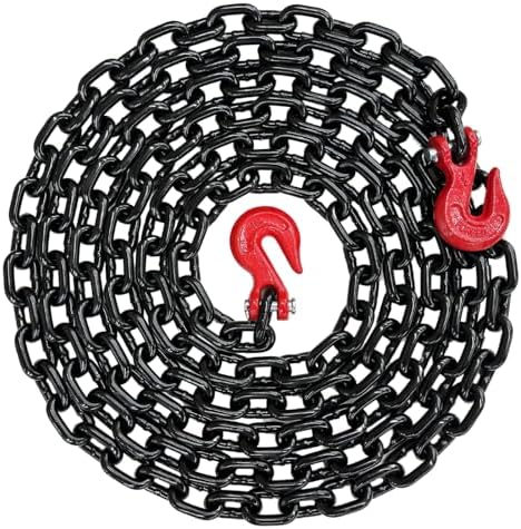 1/2" X 25' Grade 80 Transport Binder Chain - 12,000 LBS WLL - Clevis Grab Hook, Tie-Down, Towing by Falcon+Cargo