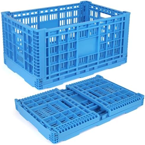 72L Collapsible Milk Crate with Handles, by Shineyaplus