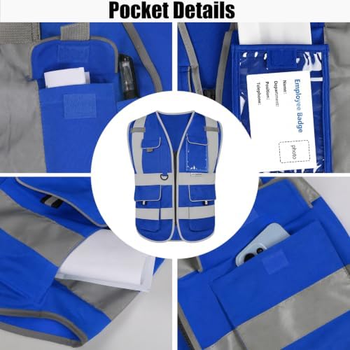 HYCOPROT High Visibility Safety Vest Hi Vis Reflective Construction Vests with Pockets for Men Women,Meets ANSI/ISEA Standard - Image 3