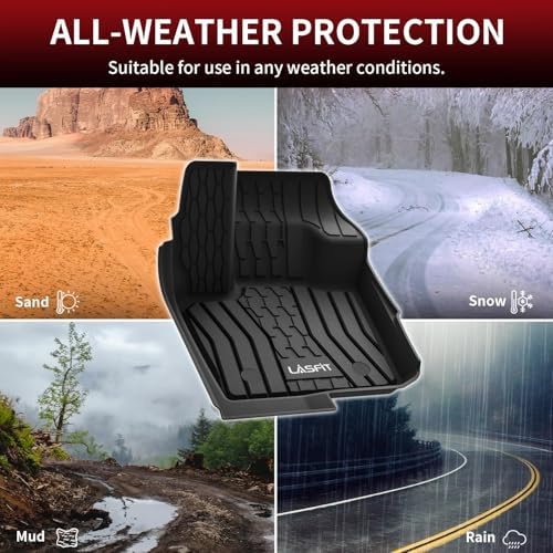 LASFIT Floor Mats for 2017-2020 Ford Fusion & Lincoln MKZ, TPE Black - Image 5