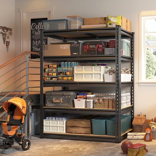 REIBII 2000LBS Garage Shelving Heavy Duty 72''H Storage Shelves 5 Tier Heavy Duty Shelving, Adjustable Metal Shelves for Garage Pantry Closet Kitchen Basement 35.5" W x72 H x 15.8" D, 4 Pack - Image 5