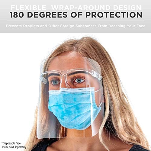 Salon World Safety Face Shields with Clear Glasses Frames (Case of 80) - Image 3
