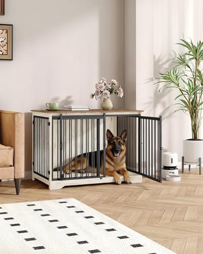 Hzuaneri 43.3" XL Dog Crate Furniture Indoor Dog Kennel with Barn Door - Image 3