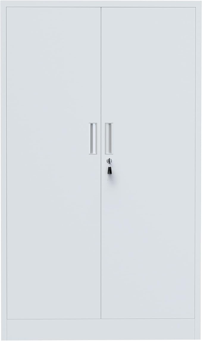 Metal Storage Cabinet with Locking Doors and 3 Adjustable Shelves, Lockable - Image 10