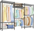 IZEUK Heavy Duty Garment Rack Wire Clothes Rack for Hanging Clothes (Black, 3 composition, 15.7" D x 70.8" W x 76.5" H) by IZEUK