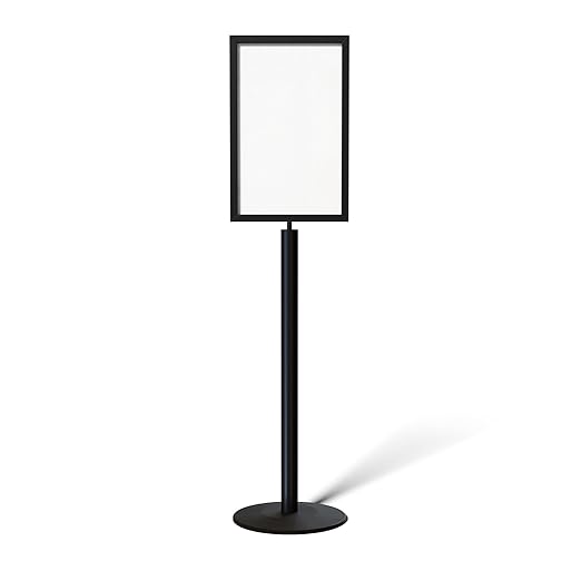 Floor Standing Sign Frame with Steel Low Profile Base, 14 inches by 22 inches by Trafford+Industrial