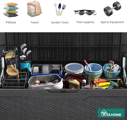 YITAHOME 100 Gallon Outdoor Deck Box, Waterproof Storage Box, Lockable - Image 5