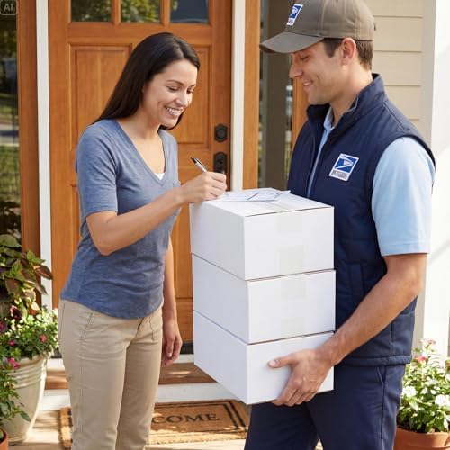 HORLIMER 10x7x5 Shipping Boxes Set of 30, White Corrugated Cardboard Mailer Box for Packing Small Business - Image 6